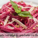 spaghetti with beet sauce with thermomix