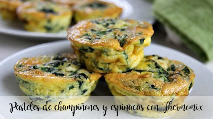 Mushroom and spinach cakes with Thermomix