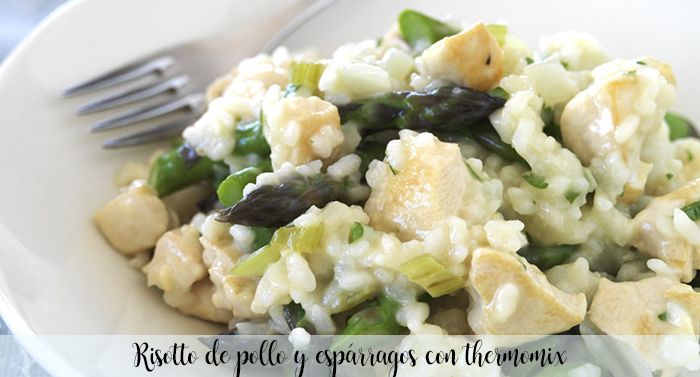Chicken and asparagus risotto with thermomix