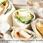Spinach wrap with creamy cheese and salmon with Thermomix