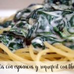 Spaghetti with spinach and blue cheese with thermomix