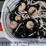 black spaghetti with eels with thermomix