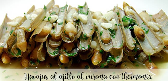 Garlic razor clams with varoma with thermomix