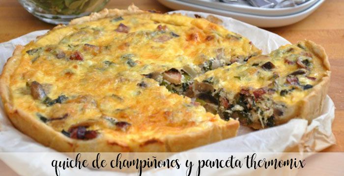 Mushroom and bacon quiche with thermomix