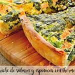 salmon and spinach quiche with thermomix