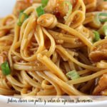 Chinese noodles with chicken and soy sauce with Thermomix