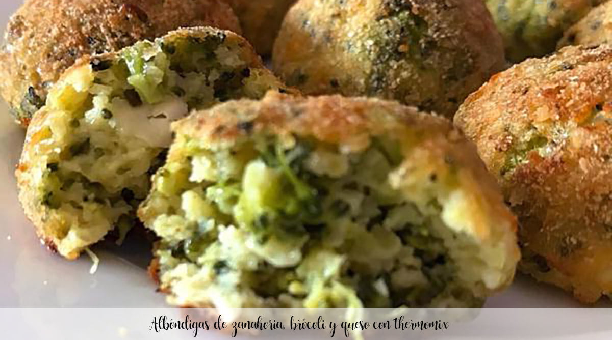 Carrot, broccoli and cheese meatballs with thermomix