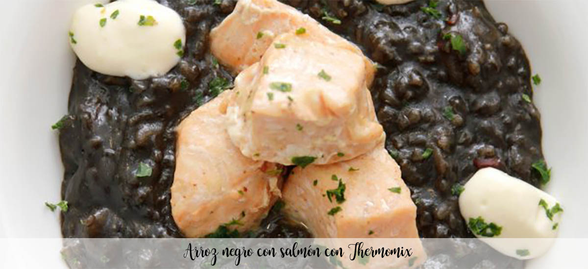 Black rice with salmon with Thermomix