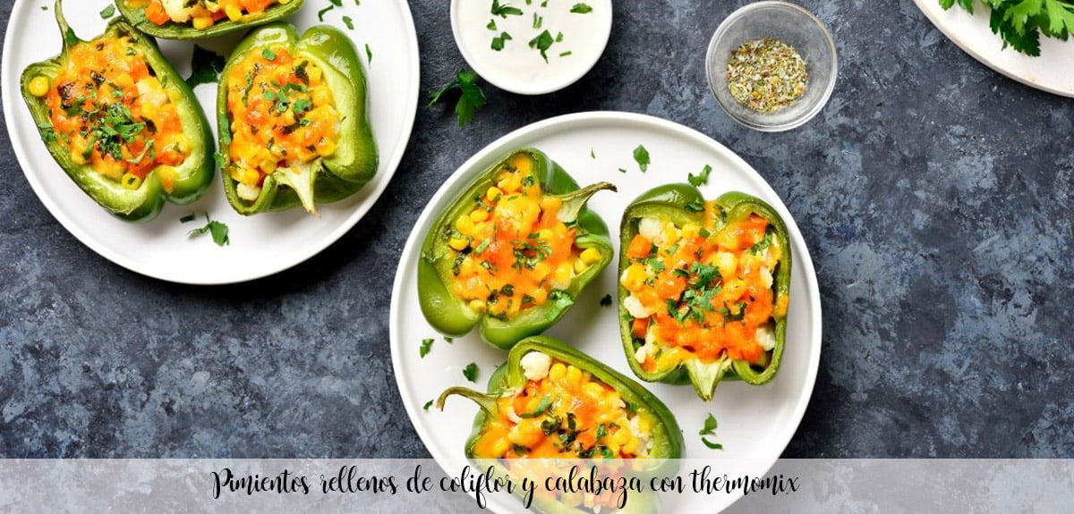 Stuffed peppers with cauliflower and pumpkin with thermomix