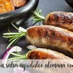 Sausages with German sweet and sour sauce with Thermomix