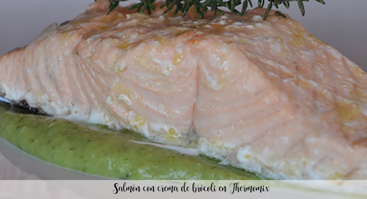 Salmon with broccoli cream in Thermomix