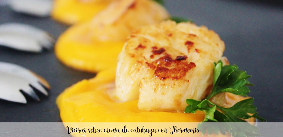 Scallops on pumpkin cream with Thermomix