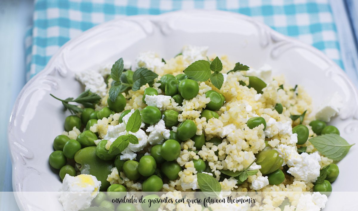 Pea salad with feta cheese with Thermomix