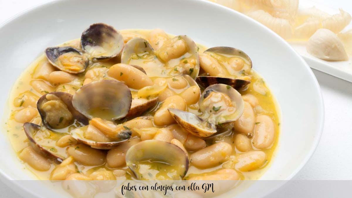 Fabes with clams with GM pot