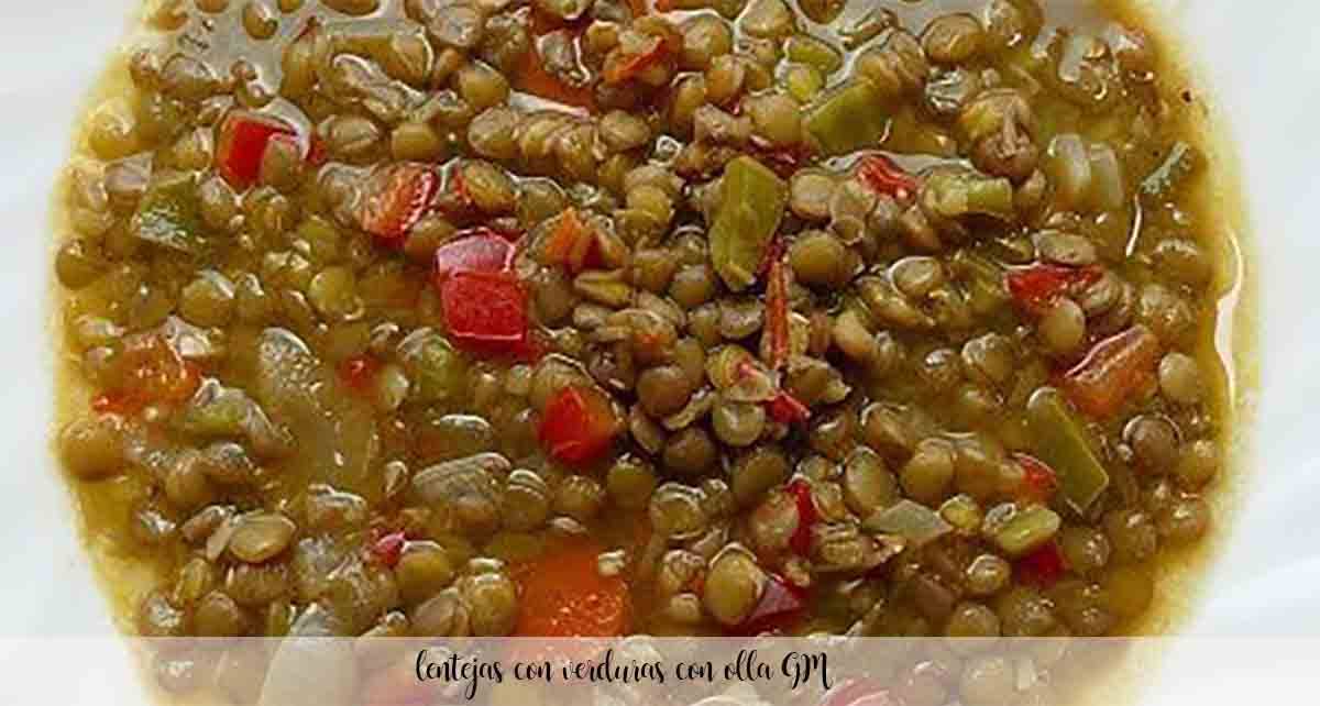 lentils with vegetables with GM pot