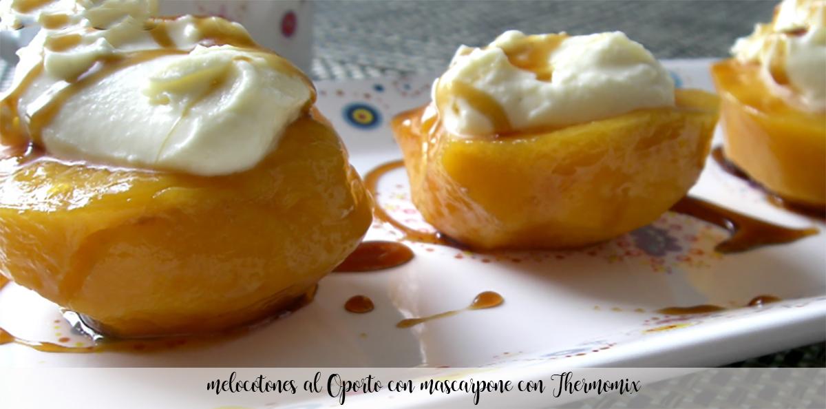 Peaches in Port with mascarpone with Thermomix