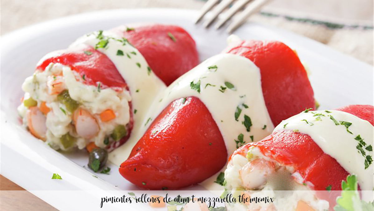 Piquillo peppers stuffed with tuna and mozzarella Thermomix