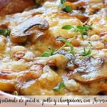 Gratin of potatoes, chicken and mushrooms with Thermomix