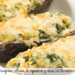 Aubergines stuffed with spinach and tuna with thermomix