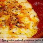 Provolone cheese with tomato and oregano in air fryer