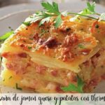 Potato, ham and cheese lasagna with thermomix