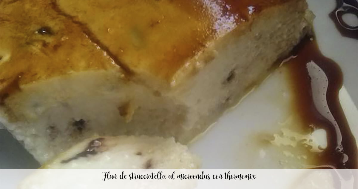 Stracciatella flan in the microwave with thermomix
