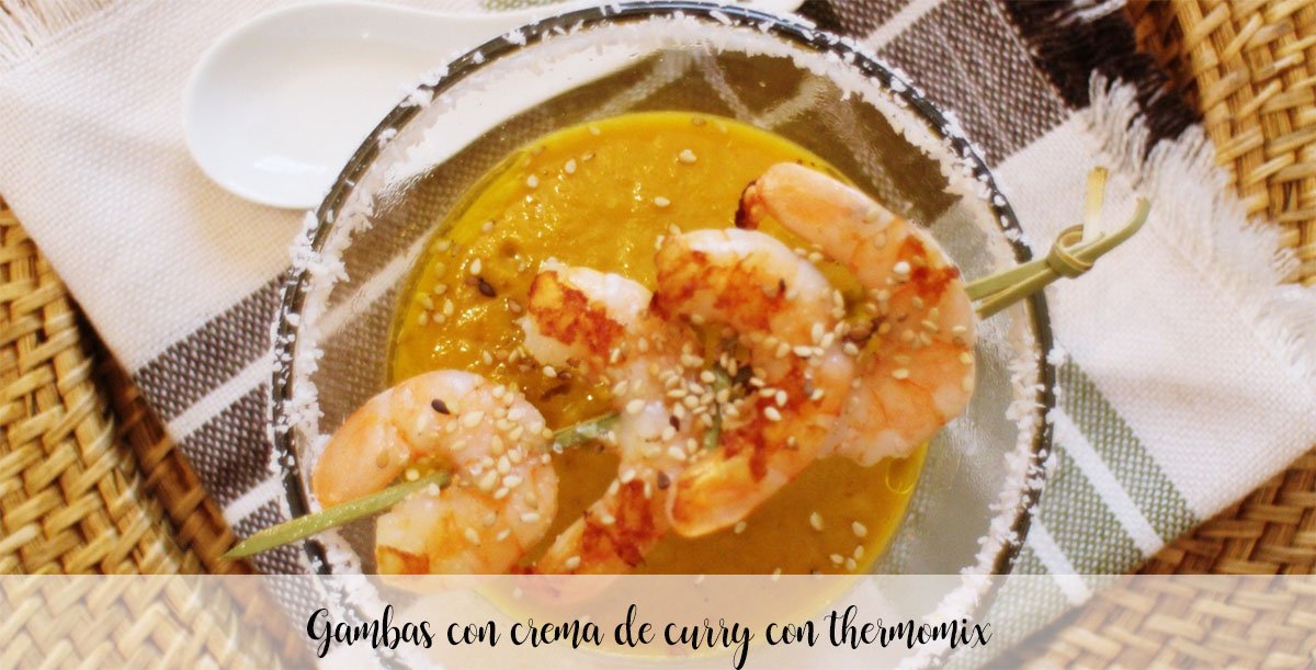 Prawns with curry cream with thermomix