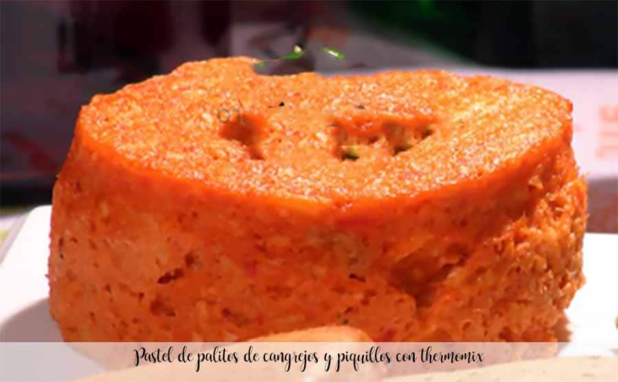 Crab sticks and piquillo peppers cake with thermomix