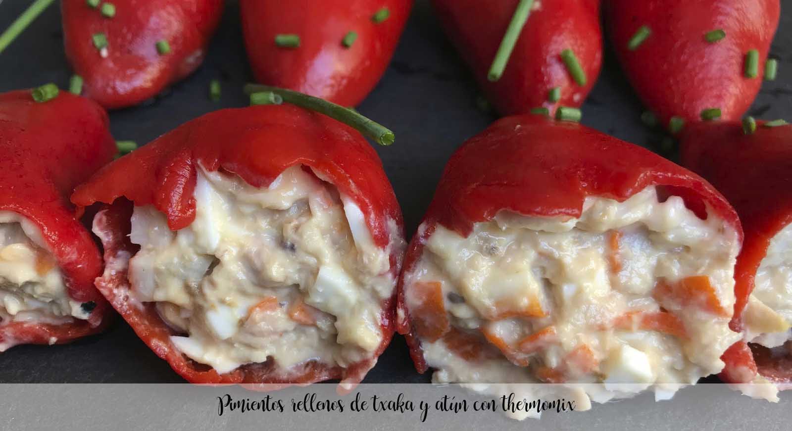 Peppers stuffed with txaka and tuna with thermomix