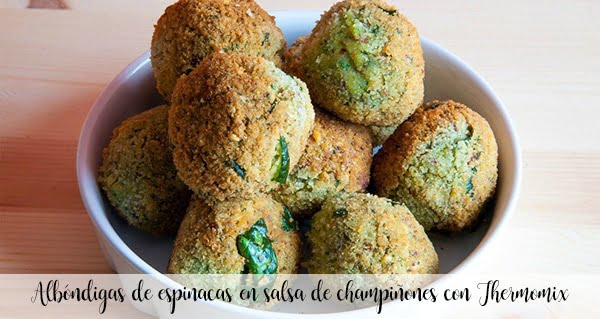 Spinach meatballs in mushroom sauce with Thermomix