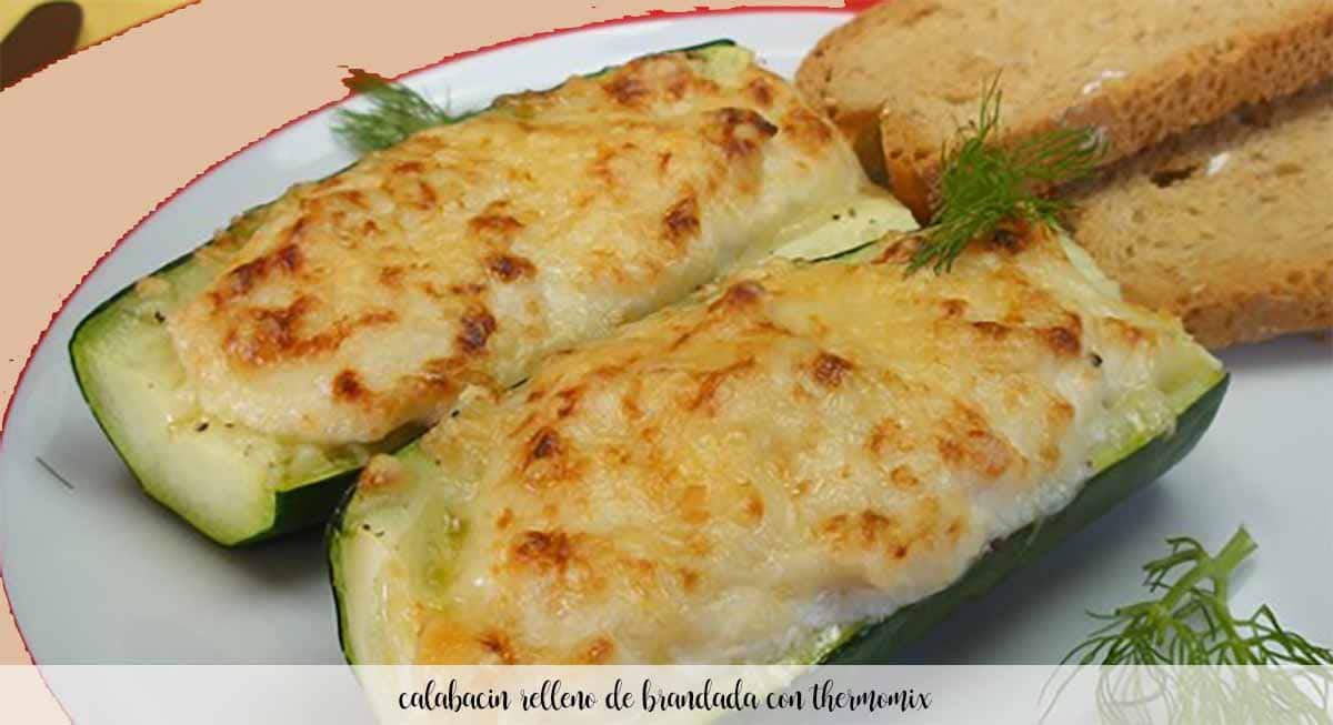 Courgettes stuffed with brandade with thermomix