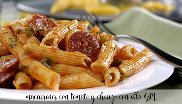 macaroni with chorizo ​​with GM pot