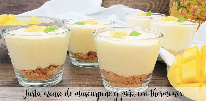 Mascarpone and pineapple mouse cake with thermomix