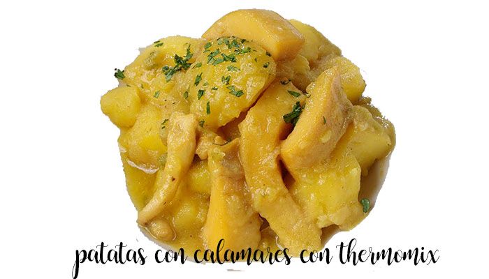 Stewed potatoes with squid with Thermomix