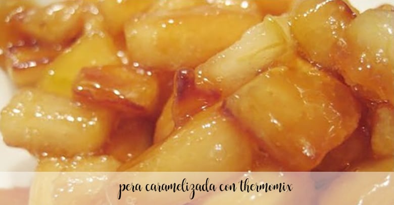 Caramelized pear with cream with Thermomix