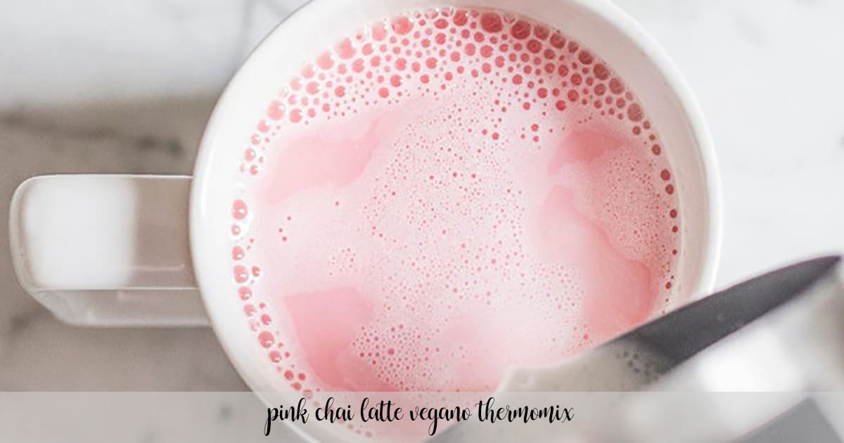 Vegan pink chai latte with thermomix