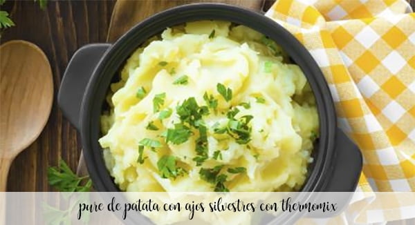 Mashed potatoes with wild garlic with thermomix