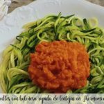Zoodles with quick lentil bolognese in Thermomix