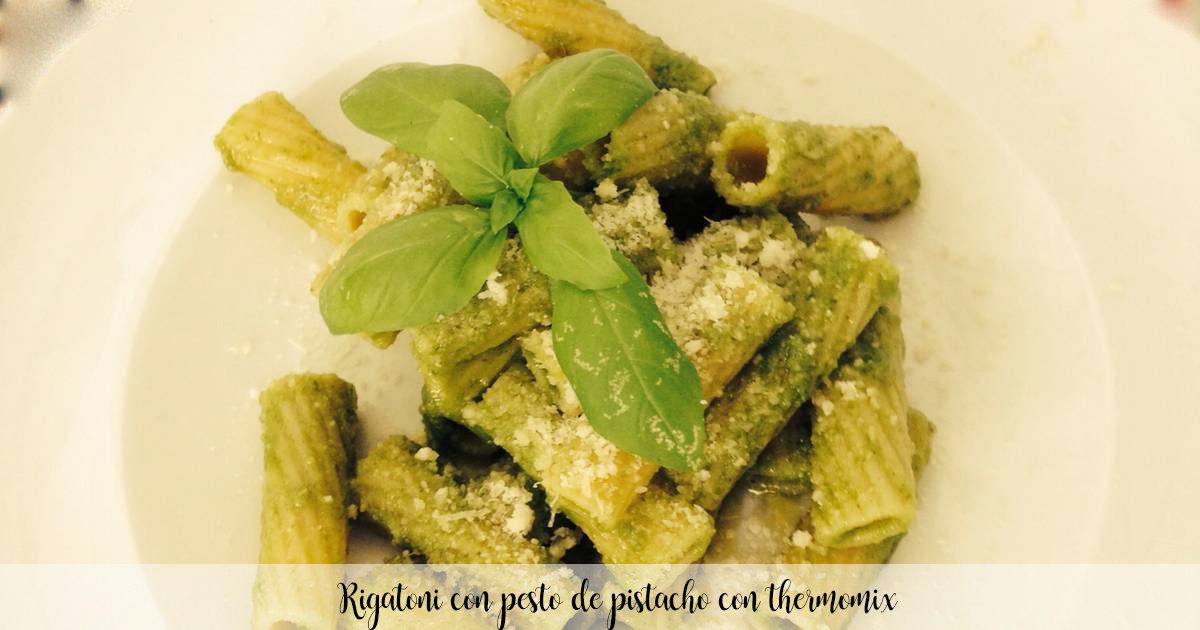 Rigatoni with pistachio pesto with thermomix