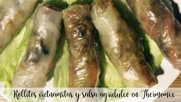 Vietnamese rolls and sweet and sour sauce in Thermomix