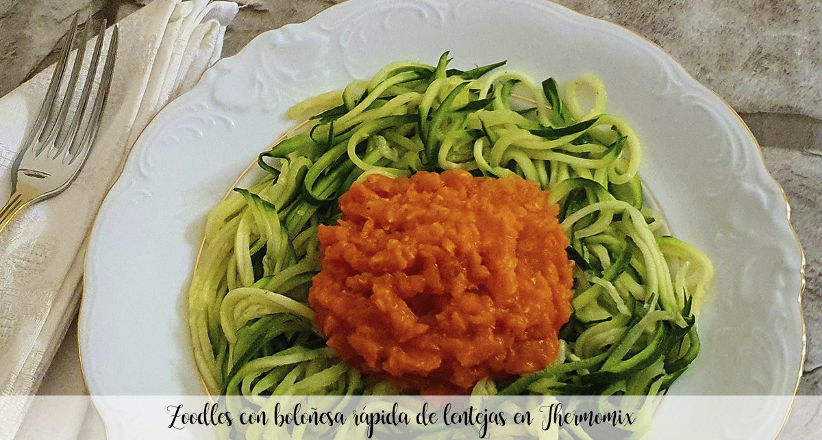 Zoodles with quick lentil bolognese in Thermomix