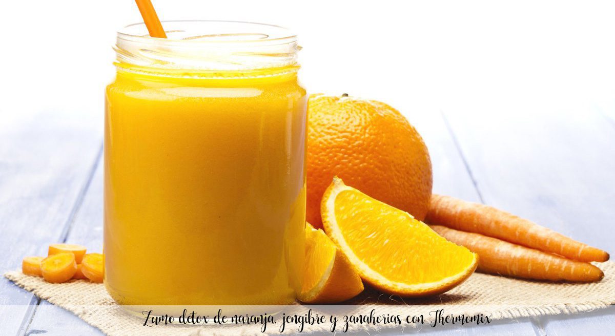 Orange, ginger and carrot detox juice with Thermomix