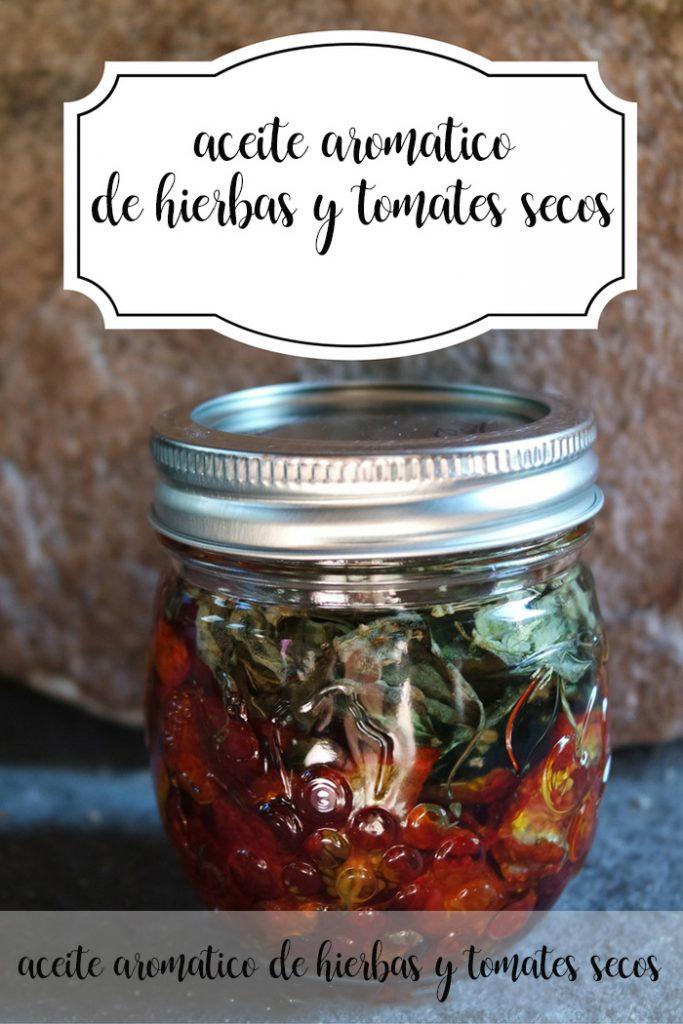 aromatic oil of herbs and dried tomatoes