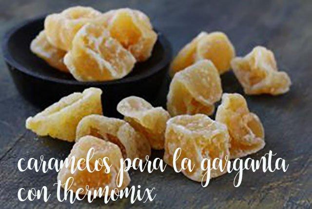 Sweets for the throat of honey and ginger with thermomix