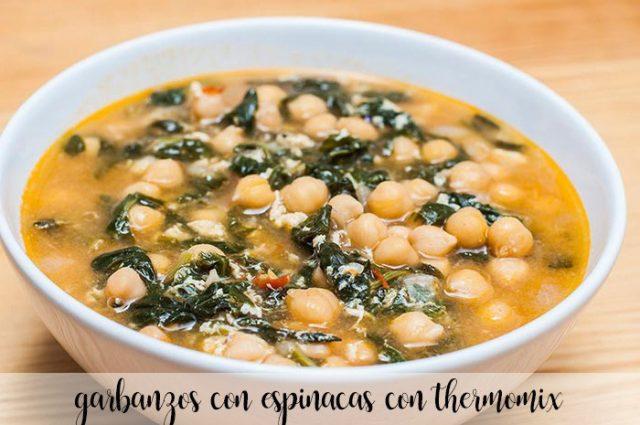 Chickpeas with spinach with Thermomix