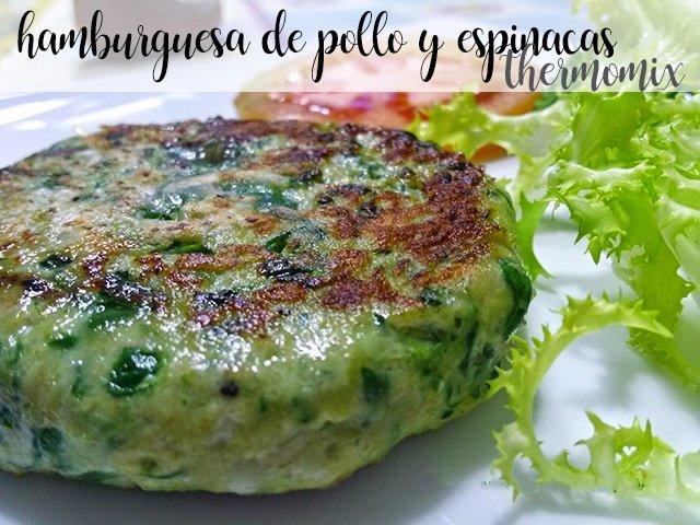 chicken and spinach burgers with thermomix