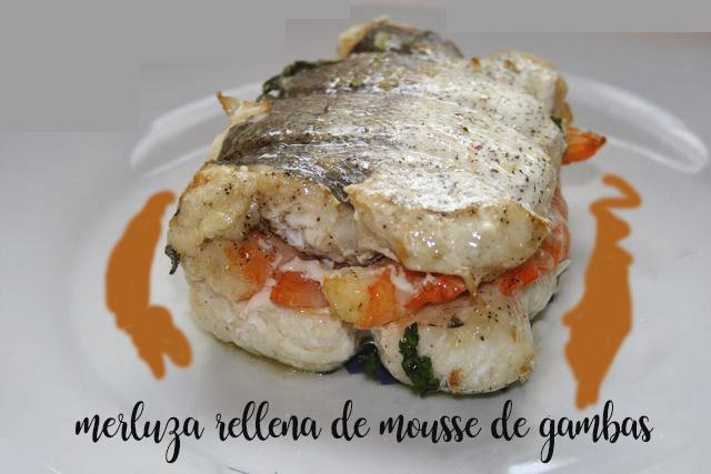 Hake stuffed with shrimp mousse with thermomix