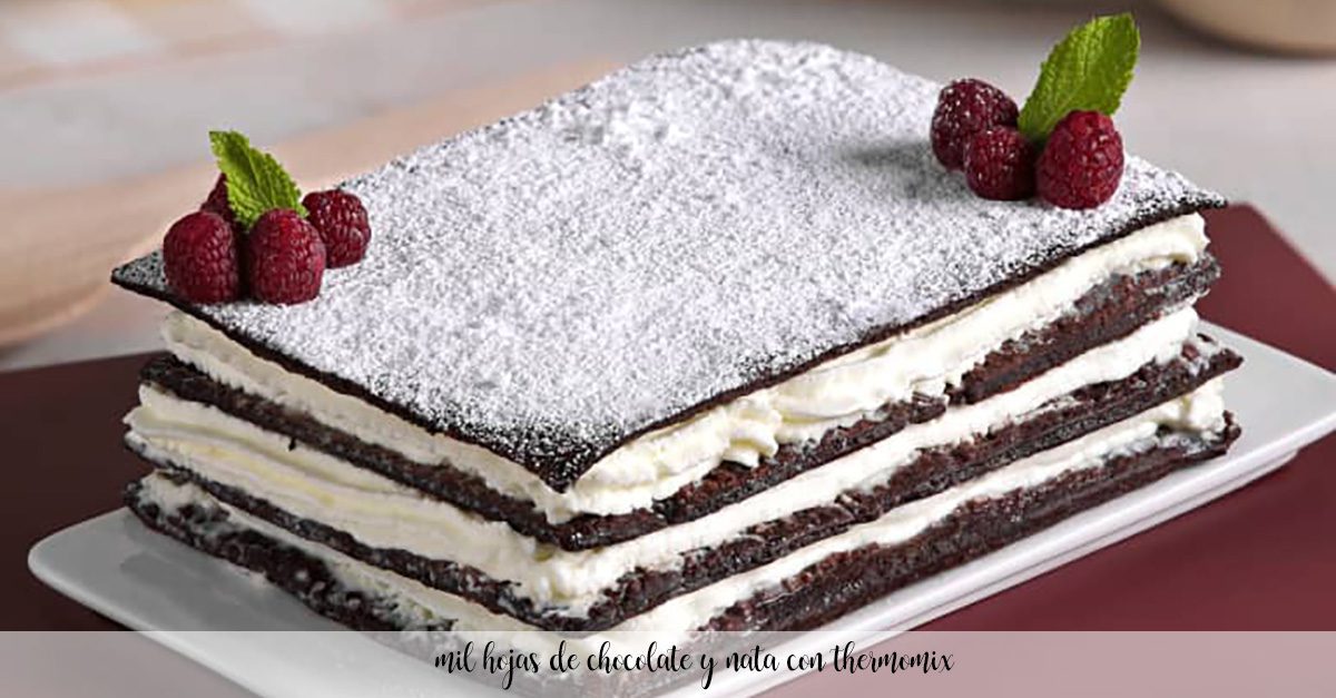 Mille-feuille of chocolate and cream with thermomix