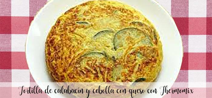 Zucchini and onion omelette with cheese with Thermomix