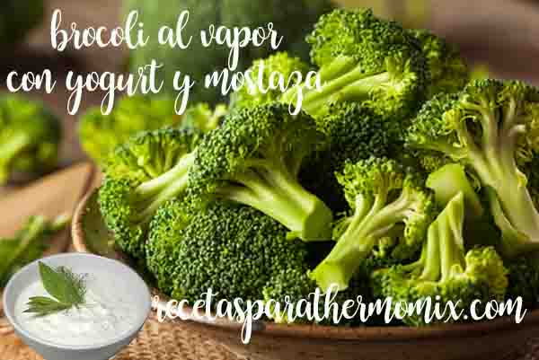 Steamed Broccoli with Yogurt Sauce and Old Fashioned Mustard